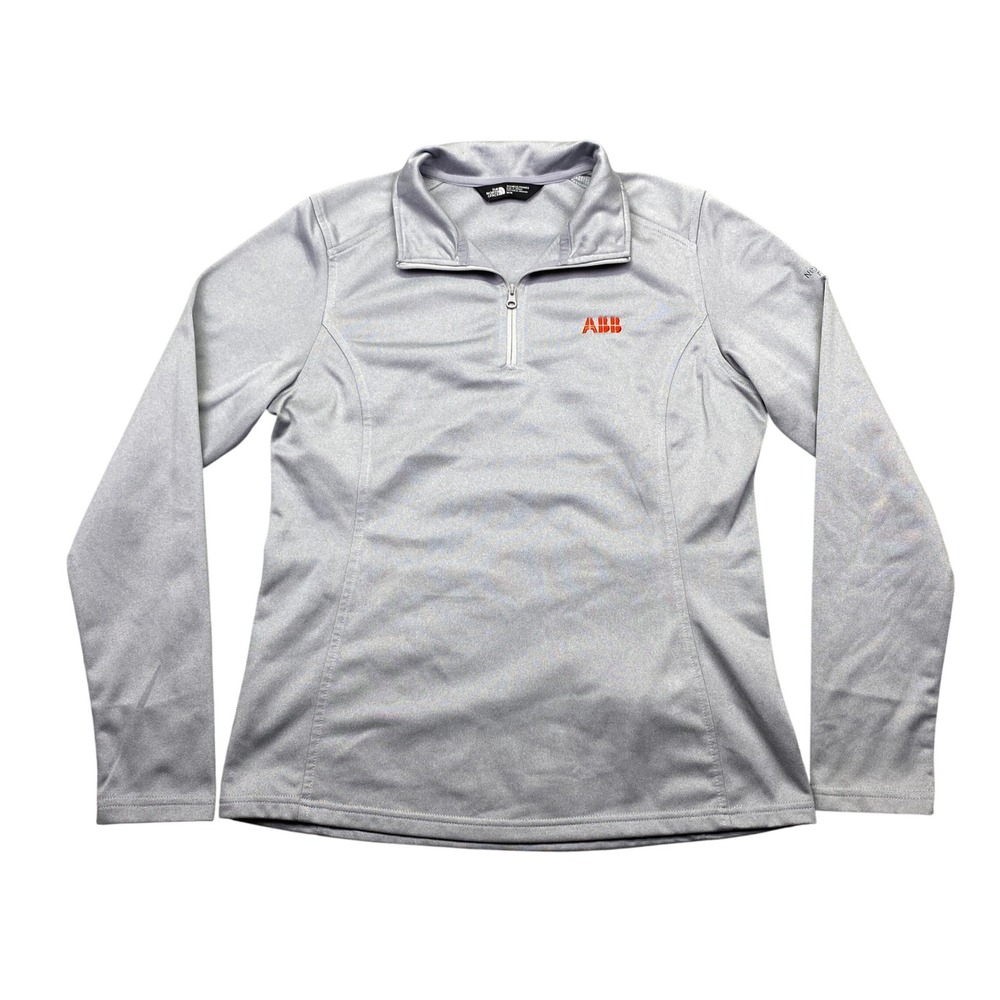 The North Face Womens Grey 1/4 Zip‎ Pullover Tech Fleece ABB NF0A3LHC Sz M